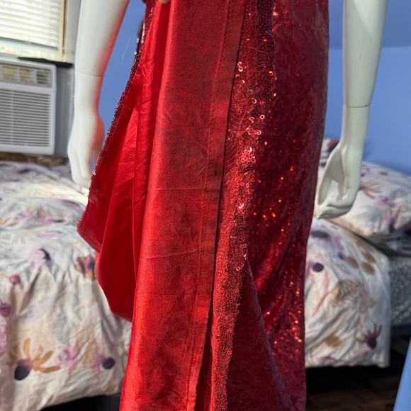 City Goddess Halter Neck Sequin Maxi Dress with Split Detail - Picture 6 of 14